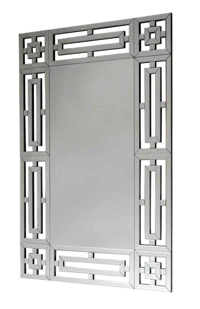 Fairmont Park Harwinton Wall Mounted Accent Mirror in Silver 80.0 H x 120.0 W x 7.0 D cm