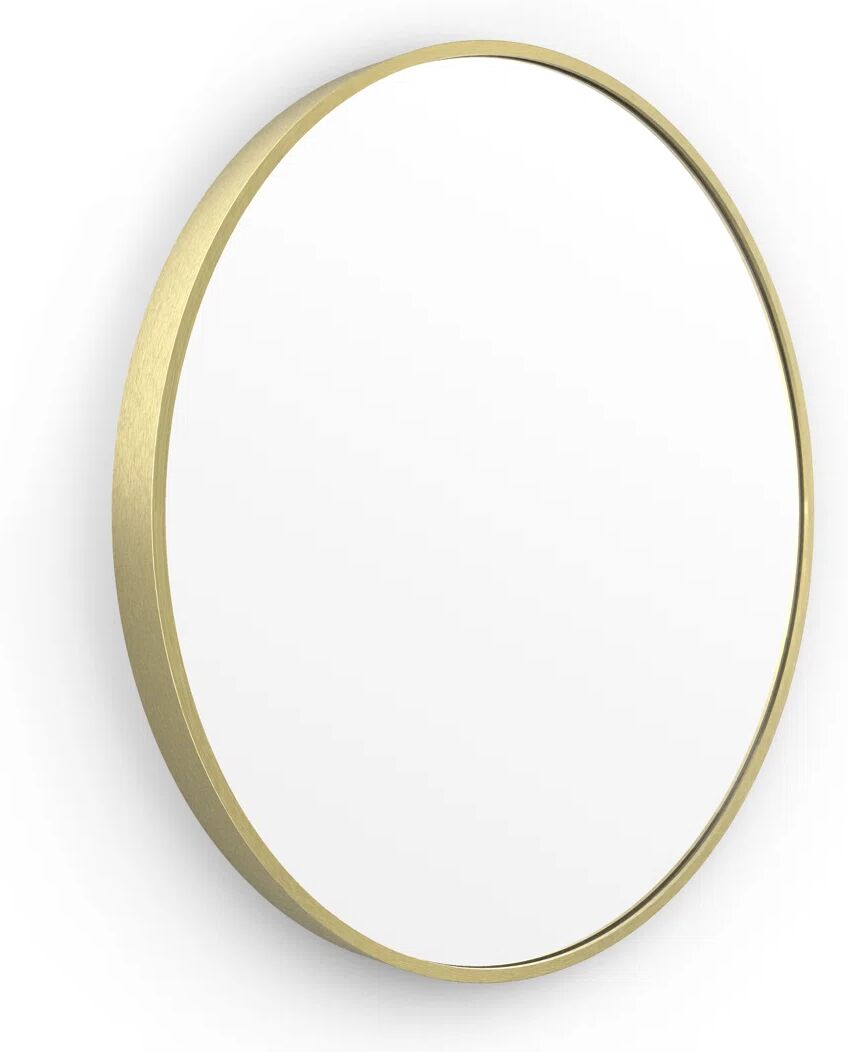 Fairmont Park Cashtown Round Metal Framed Wall Mounted Accent Mirror in Brushed Brass 60.0 H x 60.0 W x 4.0 D cm