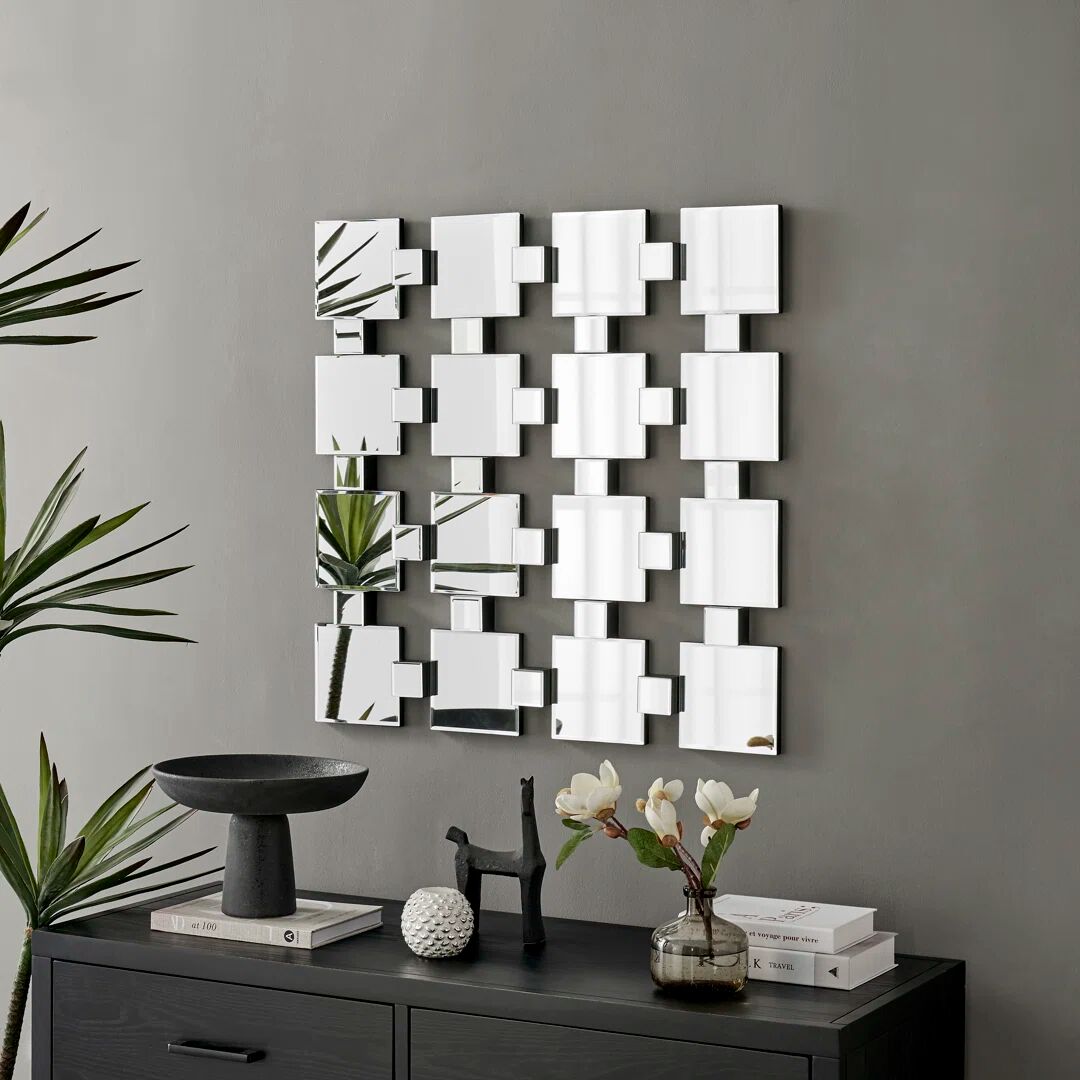 Fairmont Park Loki Statement Square Grid Wall Mirror 76.0 H x 76.0 W x 2.0 D cm