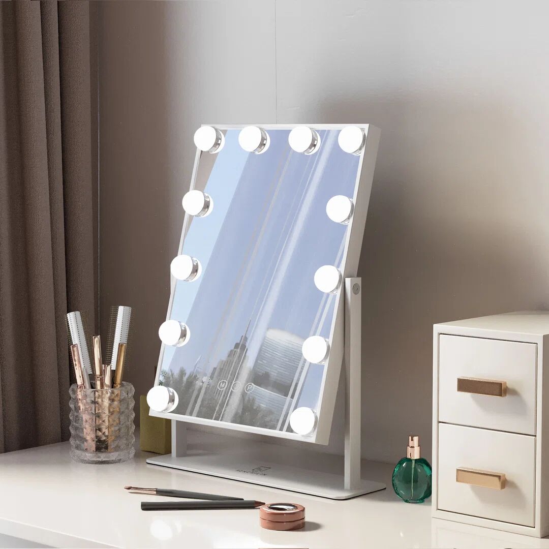 Blue Elephant Rectangle LED Metal Mirror white 47.5 H x 36.5 W x 6.0 D cm