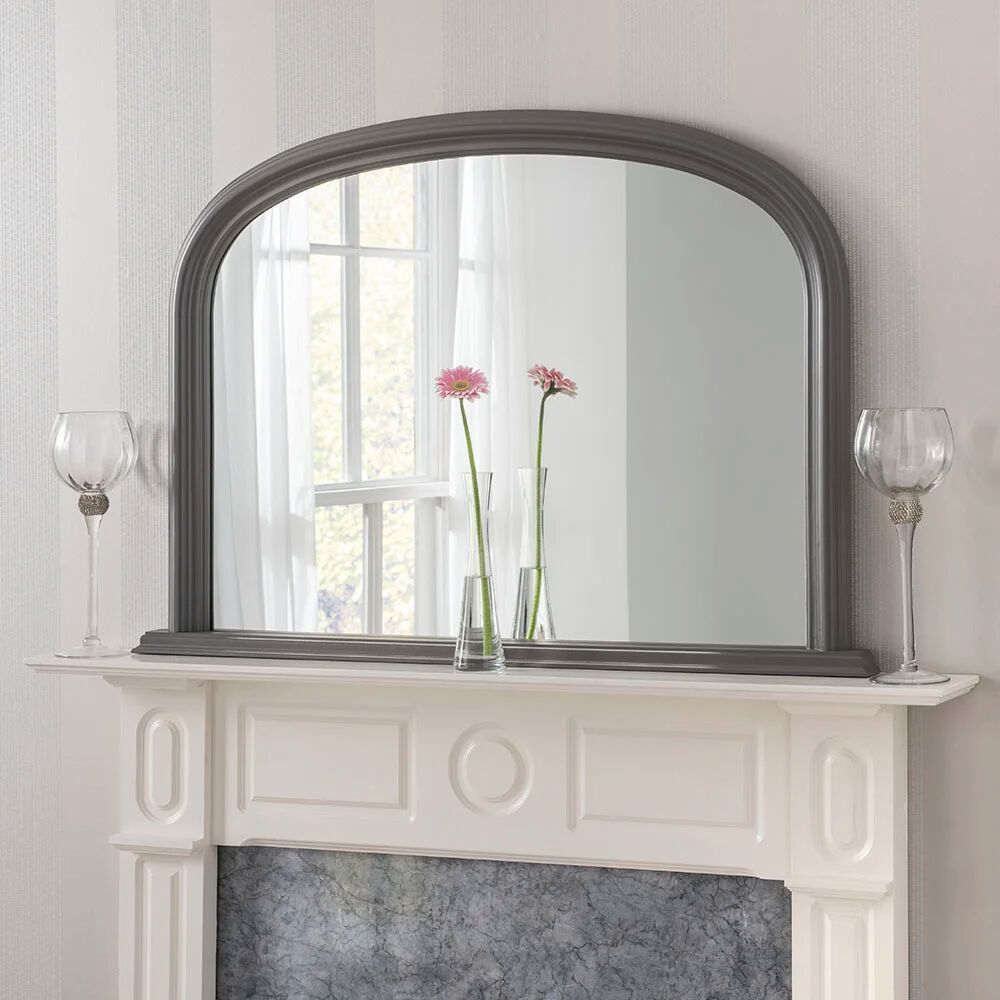 Three Posts Lynn Overmantle Mirror gray 77.0 H x 112.0 W x 4.0 D cm