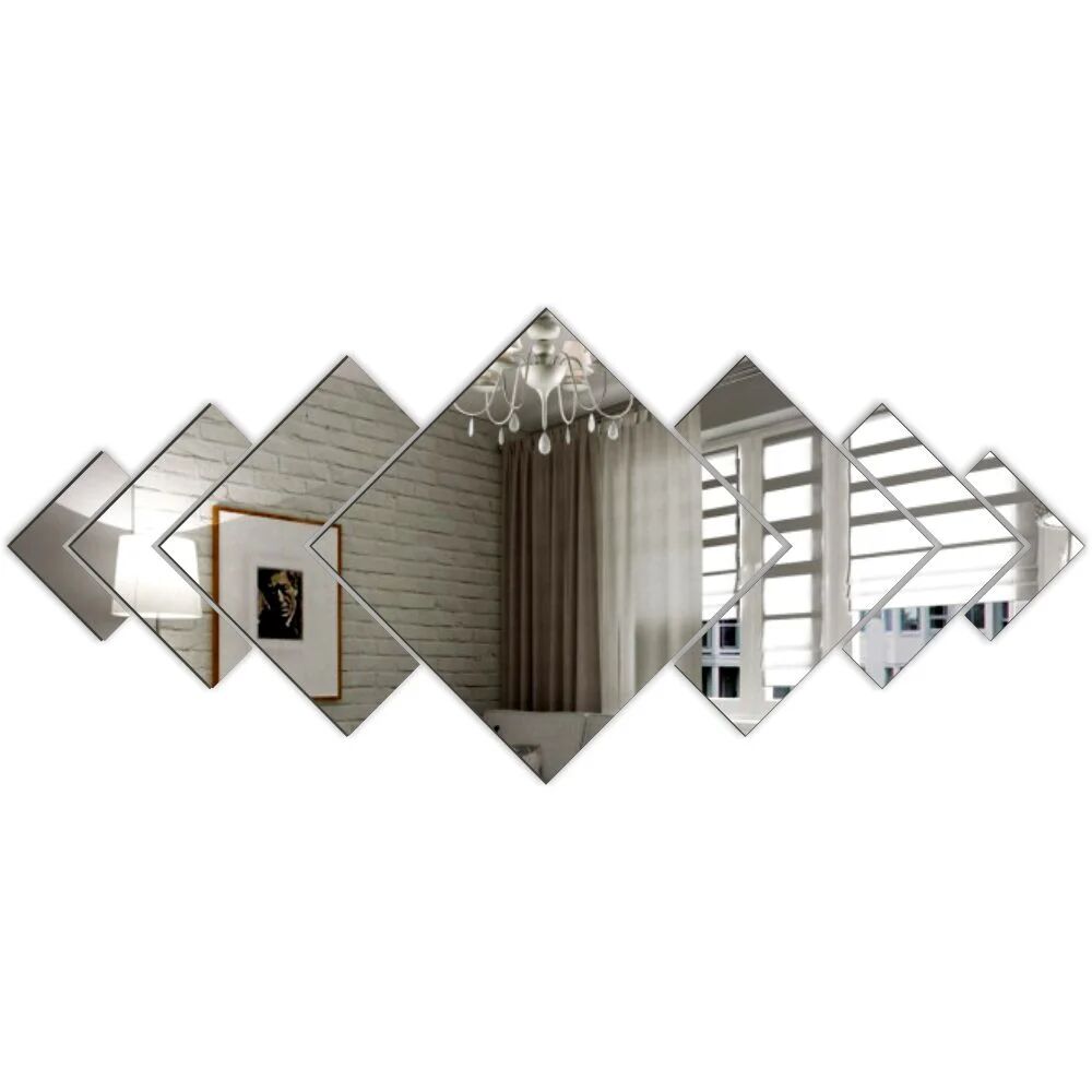 Fairmont Park 7 Piece Jazmyne Mirror Set gray 40.0 H x 91.0 W x 0.3 D cm