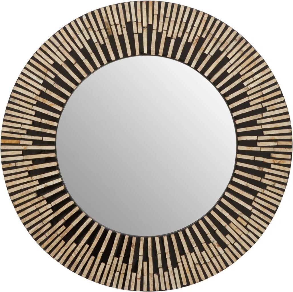 Fairmont Park Bertrame Metal Mirror in Black/Gold 80.0 H x 80.0 W x 2.0 D cm