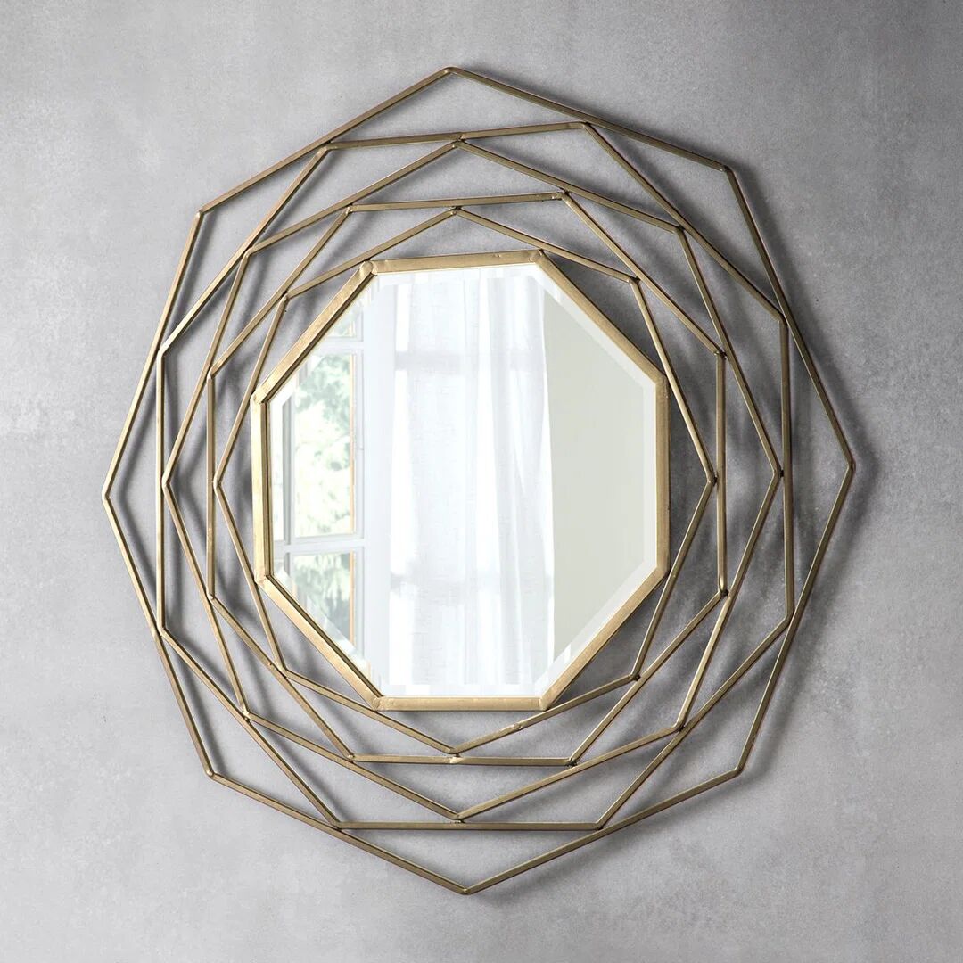 Exclusive Mirrors Estella Mirror GOLD yellow 92.0 H x 92.0 W x 5.0 D cm