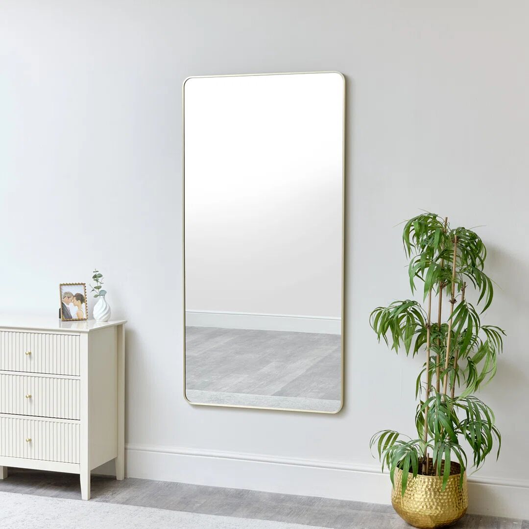 Fairmont Park Tall Gold Curved Framed Wall / Leaner Mirror 135Cm X 40Cm 160.0 H x 80.0 W x 3.0 D cm