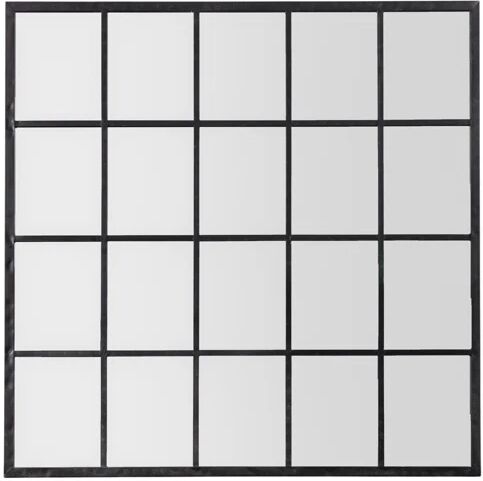 Gallery Direct Wingham Mirror Black 1200X30x1200mm 120.0 H x 120.0 W x 3.0 D cm