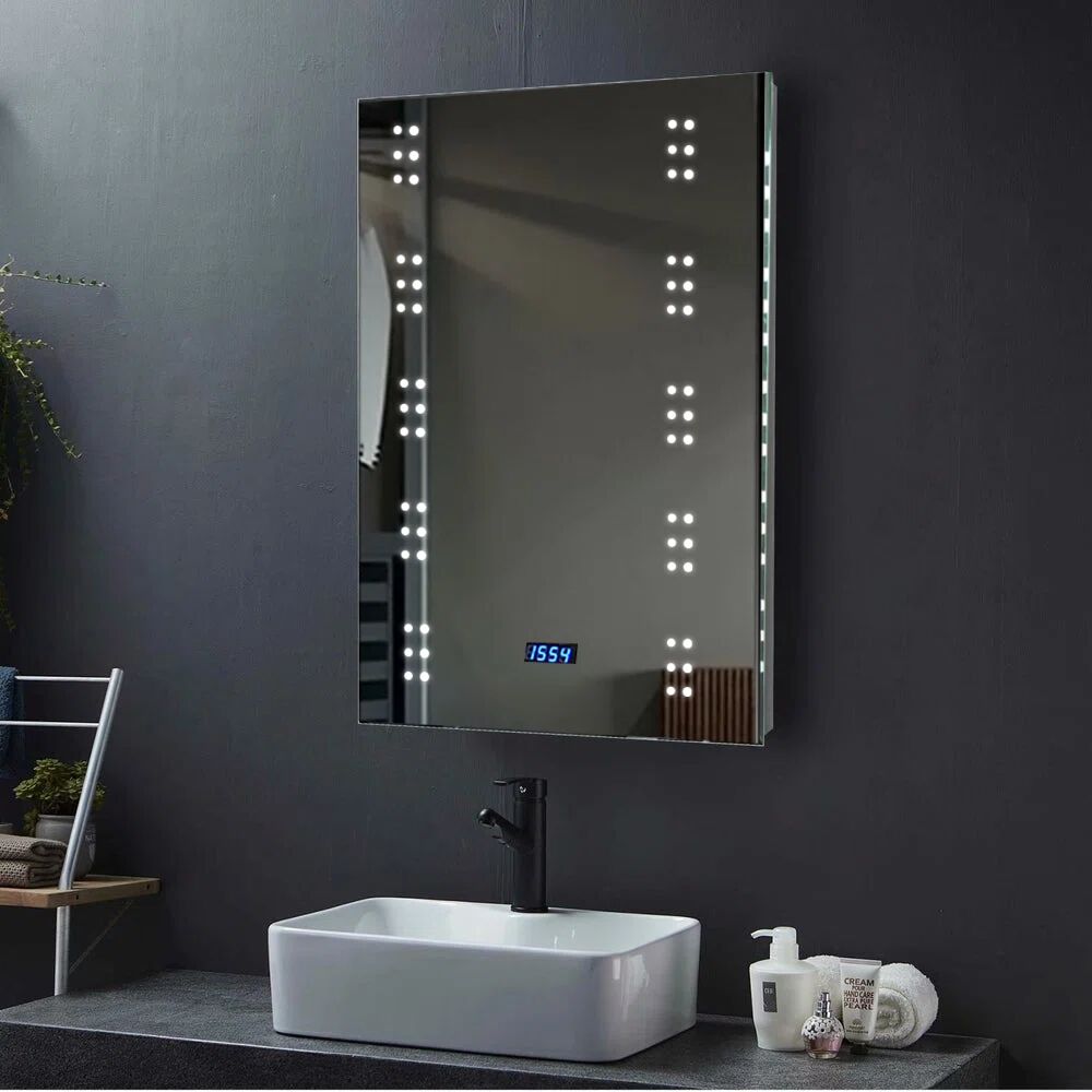 Ivy Bronx Maia Fog Free Bathroom/Vanity Mirror with shaver socket 70.0 H x 50.0 W x 4.5 D cm