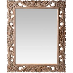 Astoria Grand WHITE INLAID WOOD RECTANGULAR MIRROR brown 100.0 H x 80.0 W x 5.0 D cm