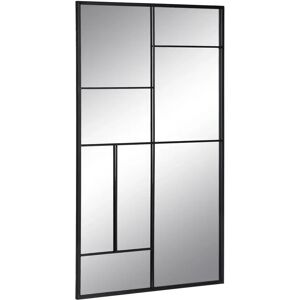 Latitude Run Lily-Grace Window Pane Metal Framed Wall Mounted Full Length Mirror in Black 100.0 H x 60.0 W x 1.5 D cm