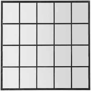 Gallery Direct Wingham Mirror Black 1200X30x1200mm 120.0 H x 120.0 W x 3.0 D cm