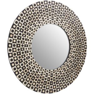 Fairmont Park Boca Round Framed Wall Mounted Accent Mirror in Gold/Black 120cm H X 120cm W X 2cm D