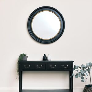 ClassicLiving Adelgund Round Wood Framed Wall Mounted Bathroom Mirror Gold/Black 80cm H X 80cm W X 5cm D