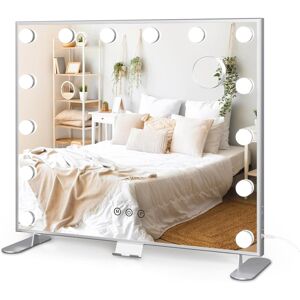 17 Stories Vanity Mirror with Lights, 60 x 52 cm Large Lighted LED Makeup Mirror 20.5cm H X 23.6cm W X 18cm D