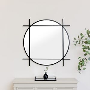 Melody Maison Wall And Accent Mirrors Mirror Black 97cm H X 97cm W X 3cm D