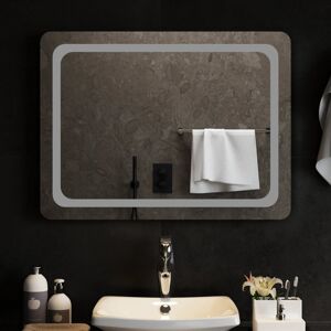 Metro Abularach Lighted Wall Mounted Bathroom Mirror 60 cm H x 80 cm W