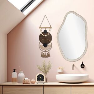 17 Stories Derwent Vintage Asymmetrical Rustic Wood Mirror - 95x58x4cm Brown 95cm H X 58cm W X 1.6cm D