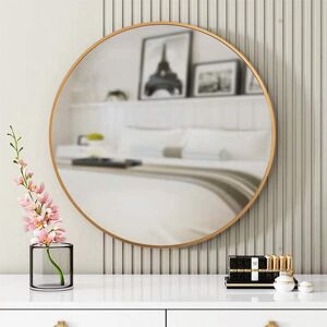 Mercury Mccollister Round Framed Wall Mounted Accent Mirror Gold 61cm H x 61cm W Mercury Mccollister Round Framed Wall Mounted Accent Mirror Gold 61cm H x 61cm W