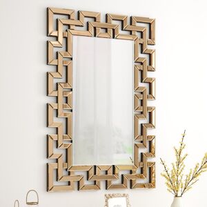 Canora Grey Rectangular Gold Frame Wall Mirror Gold 66cm H X 100cm W X 1.6cm D Canora Grey Rectangular Gold Frame Wall Mirror Gold 66cm H X 100cm W X 1.6cm D