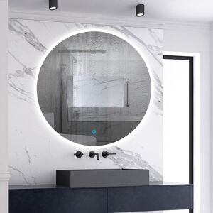 Ivy Bronx 70*70cm Round LED Bathroom Mirror with 3 Colors,Adjustable Brightness,Anti-fog,Memory Function White 100 x 100 cm Ivy Bronx 70*70cm Round LED Bathroom Mirror with 3 Colors,Adjustable Brightness,Anti-fog,Memory Function White 100 x 100 cm