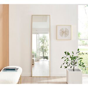 Latitude Run Alcantera Rectangle Metal Frame Wall Mirror Simple and Elegant Modern Design Gold 170cm H x 50cm W Latitude Run Alcantera Rectangle Metal Frame Wall Mirror Simple and Elegant Modern Design Gold 170cm H x 50cm W