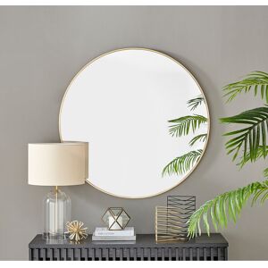 Latitude Run Alcantera Round Metal Frame Wall Mirror Simple and Elegant Modern Design Gold 100cm H x 100cm W Latitude Run Alcantera Round Metal Frame Wall Mirror Simple and Elegant Modern Design Gold 100cm H x 100cm W