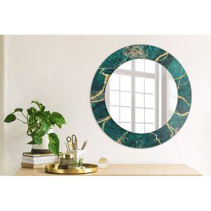 East Urban Home Huldar Round Glass Framed Wall Mounted Accent Mirror Golden Malachite Green Marble 50cm H x 50cm W East Urban Home Huldar Round Glass Framed Wall Mounted Accent Mirror Golden Malachite Green Marble 50cm H x 50cm W