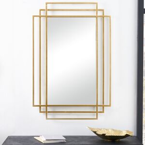 Mercury Iron Framed Wall Mounted Accent Mirror Gold 92cm H X 61cm W X 3cm D Mercury Iron Framed Wall Mounted Accent Mirror Gold 92cm H X 61cm W X 3cm D
