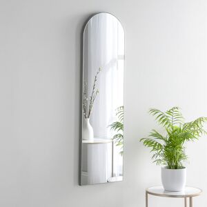 Brayden Studio Fernville Arched Wood Framed Wall Mounted Mirror Soft Silver 100cm H X 30cm W X 2.5cm D Brayden Studio Fernville Arched Wood Framed Wall Mounted Mirror Soft Silver 100cm H X 30cm W X 2.5cm D