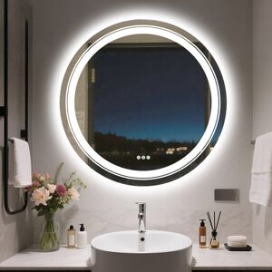 Metro Illuminated Round Bathroom Mirror With Led Lights 90cm H x 90cm W Metro Illuminated Round Bathroom Mirror With Led Lights 90cm H x 90cm W