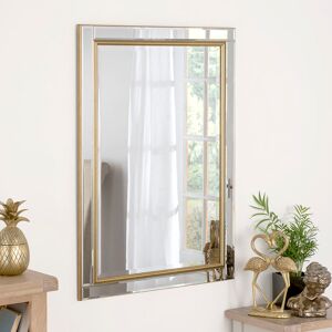 Etta Avenue Abbate Venetian Bevelled Accent Wall Mirror Gold 106.5cm H x 75cm W Etta Avenue Abbate Venetian Bevelled Accent Wall Mirror Gold 106.5cm H x 75cm W
