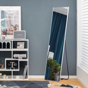 17 Stories Full Length Mirror Rectangular Dressing Mirror Floor-Standing Or Wall-Mounted Silver 160cm H X 40cm W X 2cm D 17 Stories Full Length Mirror Rectangular Dressing Mirror Floor-Standing Or Wall-Mounted Silver 160cm H X 40cm W X 2cm D