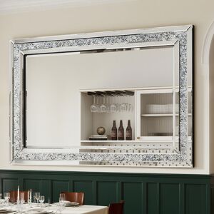 Blue Elephant Accent Silver Rectangular Wall Mirror Diamond Venetian Silver 80cm H X 60cm W X 2.5cm D Blue Elephant Accent Silver Rectangular Wall Mirror Diamond Venetian Silver 80cm H X 60cm W X 2.5cm D