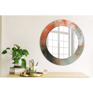 East Urban Home Huldar Round Glass Framed Wall Mounted Accent Mirror in White/Blue/Yellow Red Onyx Marbles 50cm H x 50cm W East Urban Home Huldar Round Glass Framed Wall Mounted Accent Mirror in White/Blue/Yellow Red Onyx Marbles 50cm H x 50cm W