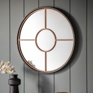 Canora Grey Kohr Kohr Round Metal Framed Wall Mounted Accent Mirror in Black 80cm H X 80cm W X 3.5cm D Canora Grey Kohr Kohr Round Metal Framed Wall Mounted Accent Mirror in Black 80cm H X 80cm W X 3.5cm D