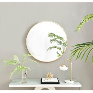Canora Grey Mikell Round Metal Framed Wall Mounted Accent Mirror Gold 80cm H x 80cm W Canora Grey Mikell Round Metal Framed Wall Mounted Accent Mirror Gold 80cm H x 80cm W