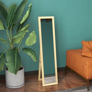 17 Stories Mahalet Rectangle Wood Floor Mirror Gold 157cm H X 37cm W X 40cm D 17 Stories Mahalet Rectangle Wood Floor Mirror Gold 157cm H X 37cm W X 40cm D