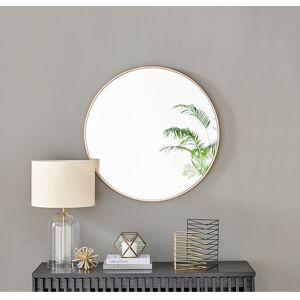 Latitude Run Alcantera Round Metal Frame Wall Mirror Simple and Elegant Modern Design Gold 80cm H x 80cm W Latitude Run Alcantera Round Metal Frame Wall Mirror Simple and Elegant Modern Design Gold 80cm H x 80cm W