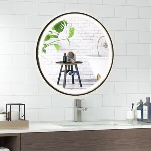 Metro Sonia Metal Round Wall Mirror Black 60cm H X 60cm W X 4cm D Metro Sonia Metal Round Wall Mirror Black 60cm H X 60cm W X 4cm D