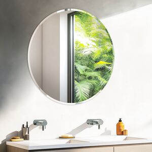 17 Stories Rithi Round Flat Wall Mirror Silver 60cm x 60cm 17 Stories Rithi Round Flat Wall Mirror Silver 60cm x 60cm