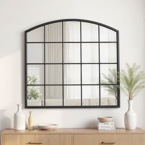 Latitude Run Black Industrial Arch Wall Mirror Black 90cm H X 96cm W X 2cm D Latitude Run Black Industrial Arch Wall Mirror Black 90cm H X 96cm W X 2cm D