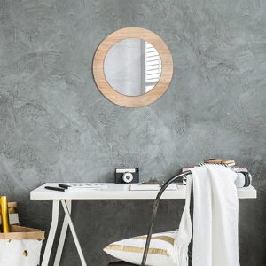 East Urban Home Huldar Round Glass Framed Wall Mounted Accent Mirror in White/Blue/Yellow Beige Wood Texture 50cm H x 50cm W East Urban Home Huldar Round Glass Framed Wall Mounted Accent Mirror in White/Blue/Yellow Beige Wood Texture 50cm H x 50cm W
