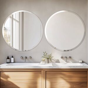 17 Stories Rithi Round Flat Wall Mirror Silver 80cm x 80cm 17 Stories Rithi Round Flat Wall Mirror Silver 80cm x 80cm