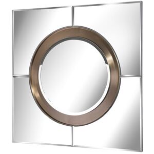 Fairmont Park Affer Metal Framed Wall Mounted Accent Mirror in Brushed Brass Brushed Brass 100cm H X 100cm W X 3.1cm D Fairmont Park Affer Metal Framed Wall Mounted Accent Mirror in Brushed Brass Brushed Brass 100cm H X 100cm W X 3.1cm D
