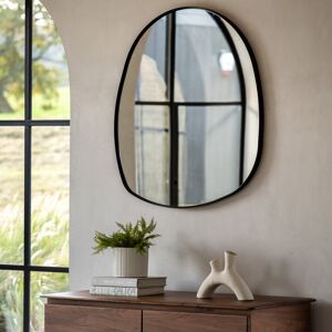 Gallery Direct Hollie Pebble Metal Mirror 70cm x 90cm Black 90cm H X 70cm W X 3.5cm D Gallery Direct Hollie Pebble Metal Mirror 70cm x 90cm Black 90cm H X 70cm W X 3.5cm D