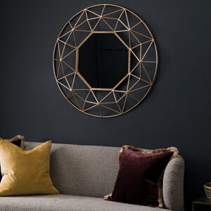 Mercury Cassano Round Metal Framed Wall Mounted Mirror Gold 88.5cm H x 88.5cm W Mercury Cassano Round Metal Framed Wall Mounted Mirror Gold 88.5cm H x 88.5cm W