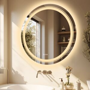 Metro Illuminated Round Bathroom Mirror With Led Lights 80cm H x 80cm W Metro Illuminated Round Bathroom Mirror With Led Lights 80cm H x 80cm W