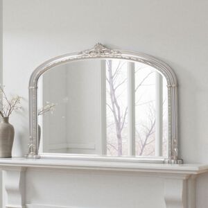 Astoria Grand Overmantle Arched Bevelled Victorian Mirror Silver 89cm H X 127cm W X 4cm D Astoria Grand Overmantle Arched Bevelled Victorian Mirror Silver 89cm H X 127cm W X 4cm D