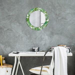 East Urban Home Huldar Round Glass Framed Wall Mounted Accent Mirror Green Jungle Leaves 50cm H x 50cm W East Urban Home Huldar Round Glass Framed Wall Mounted Accent Mirror Green Jungle Leaves 50cm H x 50cm W