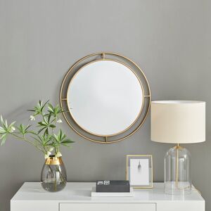 Canora Grey Routh Round Metal Frame Wall Mirror Ultra Modern Double Edge Design Gold 66cm H X 66cm W X 4.5cm D Canora Grey Routh Round Metal Frame Wall Mirror Ultra Modern Double Edge Design Gold 66cm H X 66cm W X 4.5cm D