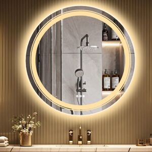 Metro Illuminated Round Bathroom Mirror With Led Lights 60cm H x 60cm W Metro Illuminated Round Bathroom Mirror With Led Lights 60cm H x 60cm W